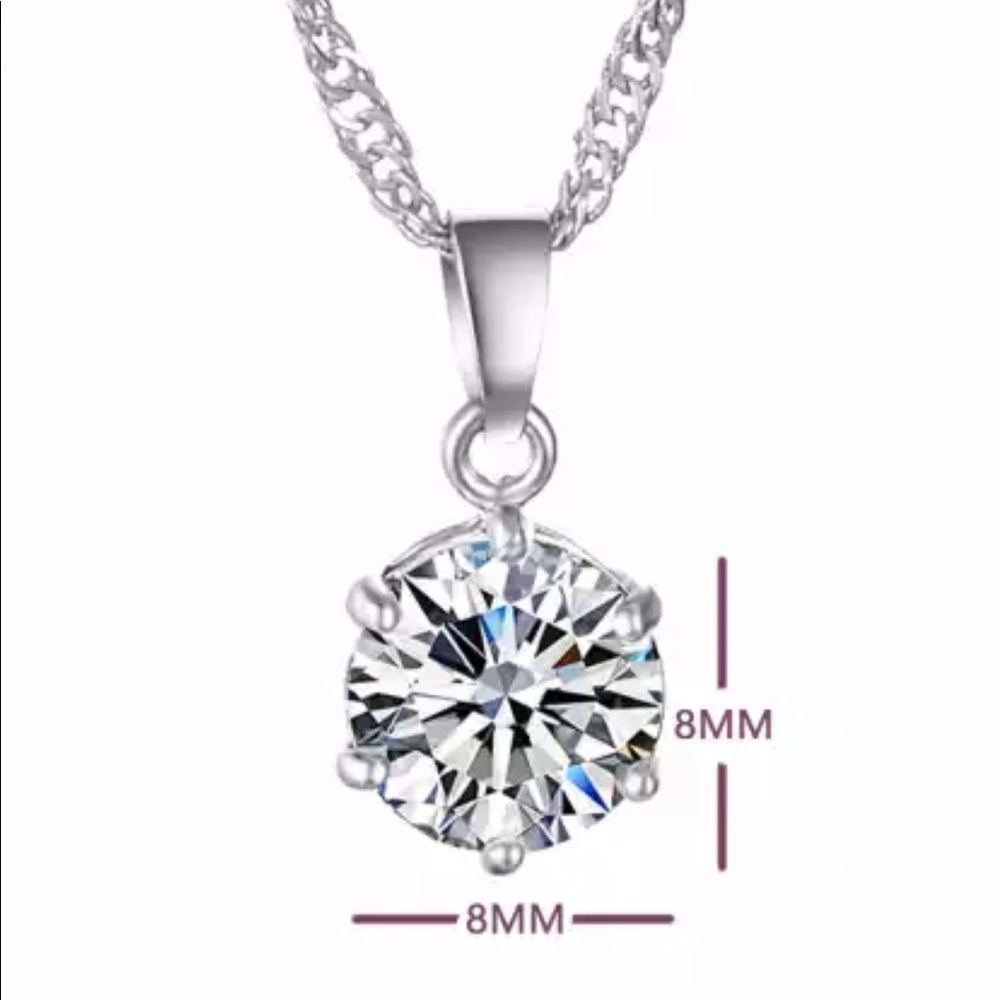 925 stamps sterling silver necklace for women - Picture 3 of 6